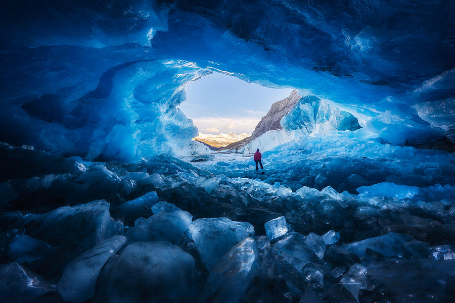 Ice Cave Adventure Photograph by Junbo Liang