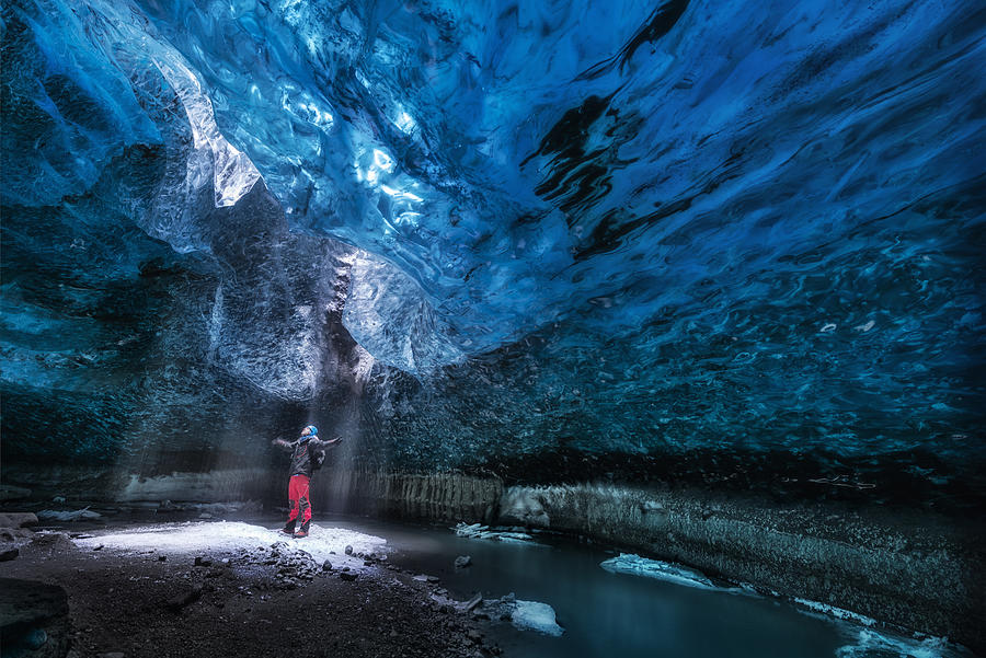 Winter Photograph - Ice Cave by David Martn Castn