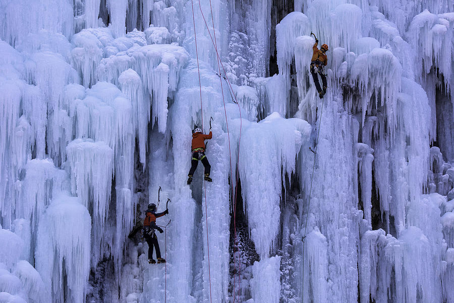 Ice Cliff Climbing-2 Photograph by Ryu Shin Woo