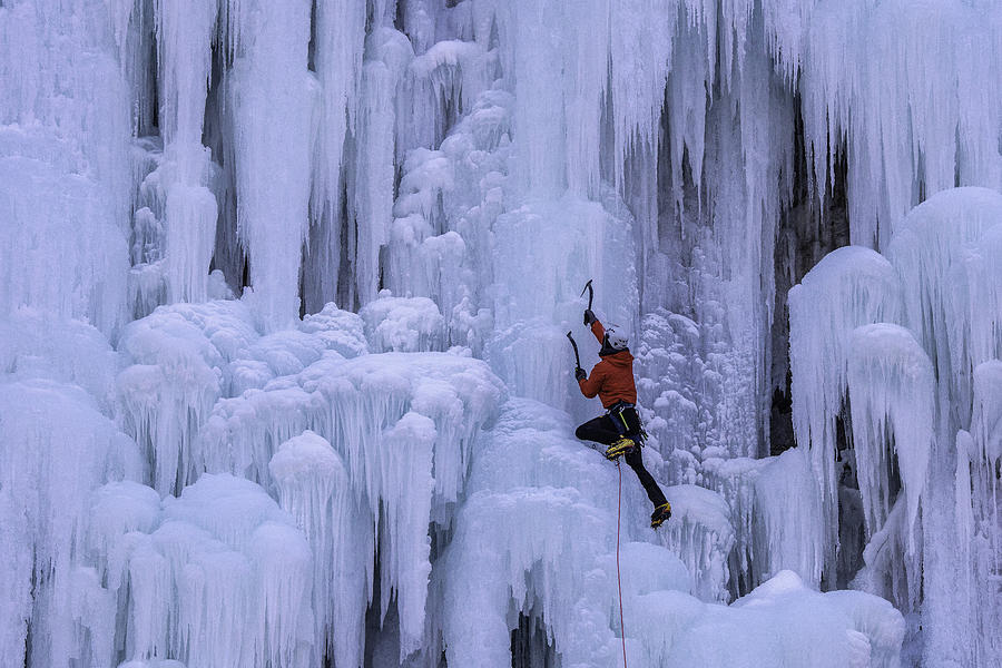 Ice Cliff Climbing-3 Photograph by Ryu Shin Woo