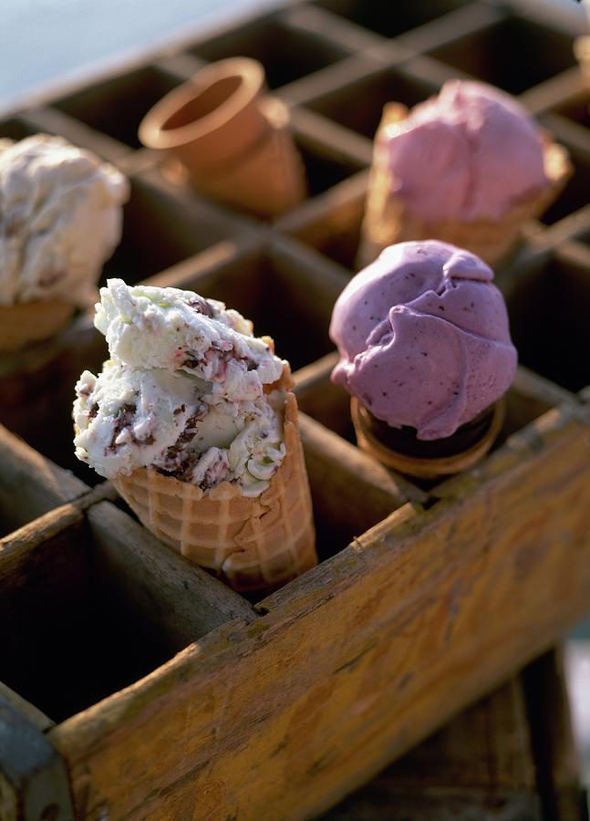 Ice Cream Cones In A Crate Photograph by Romulo Yanes