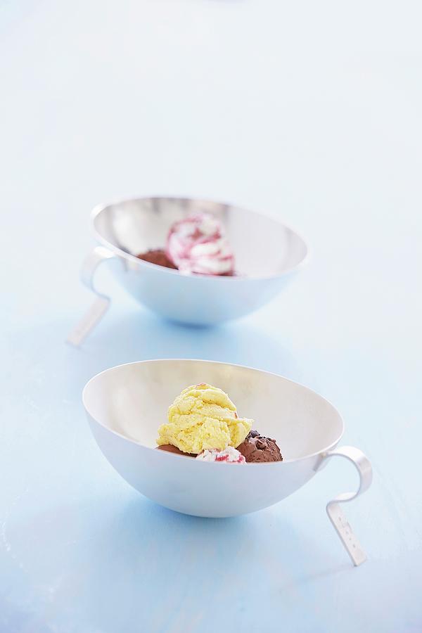 Ice Cream In Bowls With Handles Photograph by Jalag / Michael Bernhardi