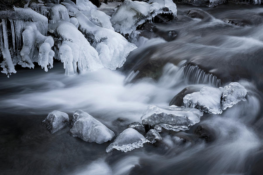 Ice Forming Along A Small Stream In Photograph by John Hyde / Design Pics