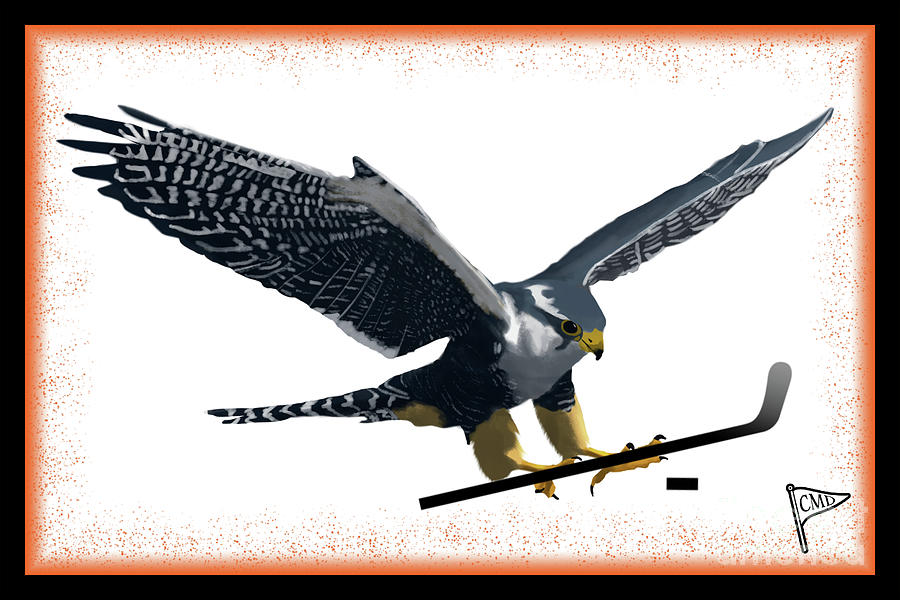 Ice Hockey Falcon Orange Digital Art by College Mascot Designs - Fine ...