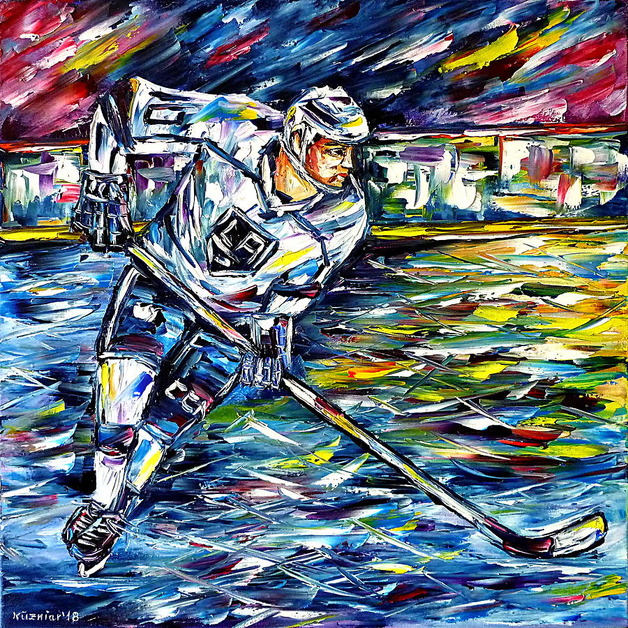 Ice Hockey Player Painting by Mirek Kuzniar