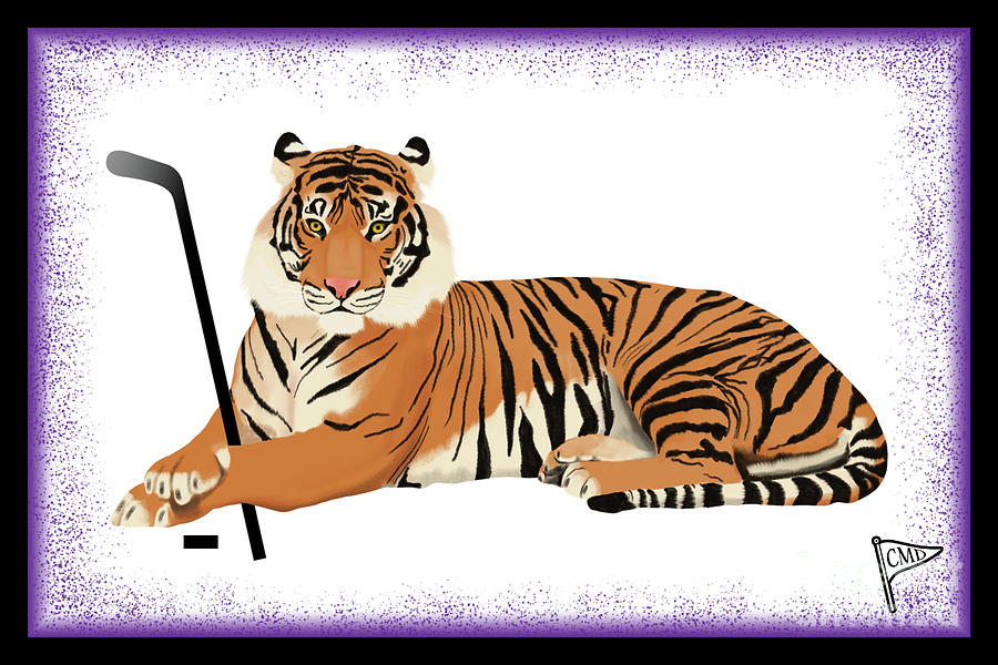 Ice Hockey Tiger Purple Digital Art by College Mascot Designs - Pixels