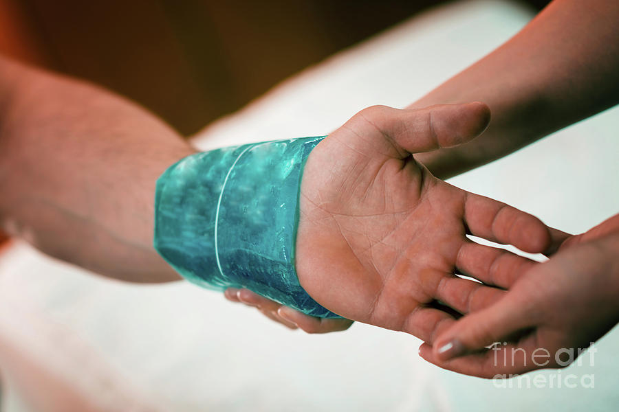 Ice Pack On Painful Wrist Photograph By Microgen Images science Photo 