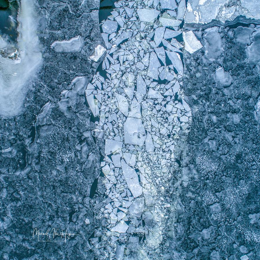 Ice Puzzle at Haddam Swing Bridge  Photograph by Veterans Aerial Media LLC