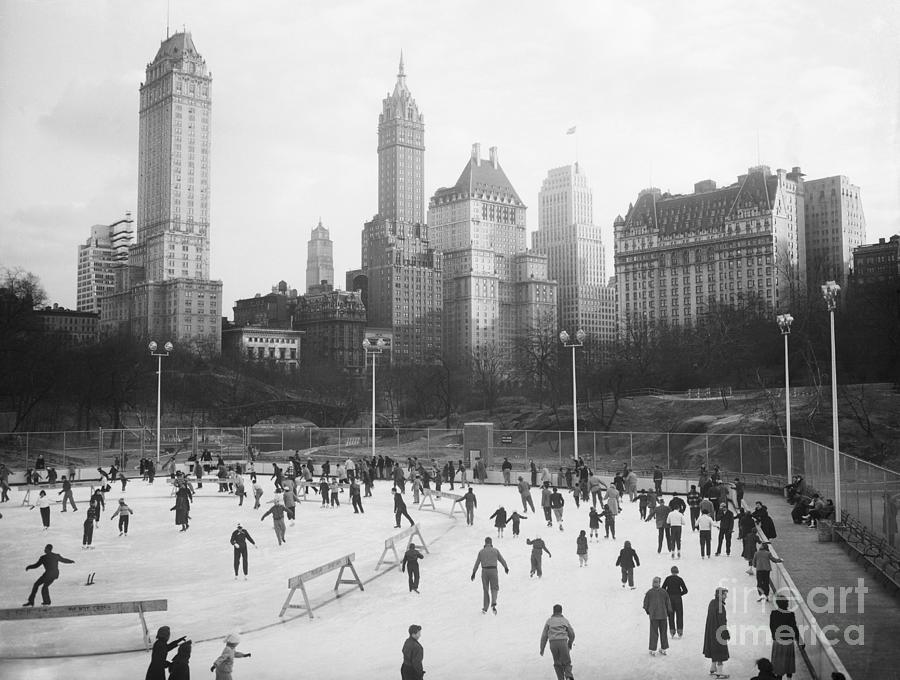 Ice Skaters At Wollman Rink Photograph by Bettmann