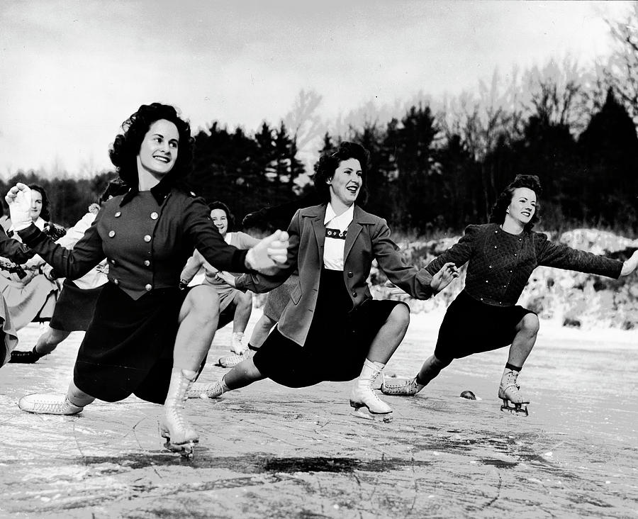 University Of New Hampshire Photograph - Ice Skating by Alfred Eisenstaedt