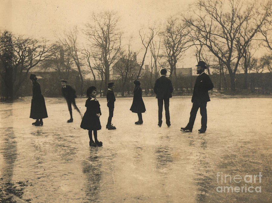 Black And White Photograph - Ice Skating At Christmas by 