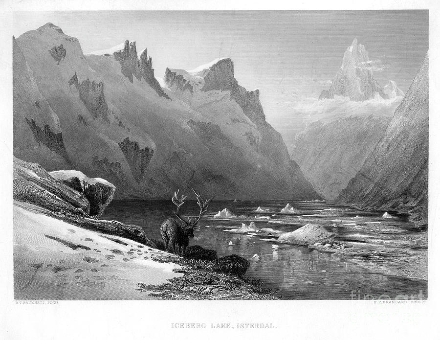 Iceberg Lake, Isterdal, Norway Drawing by Print Collector