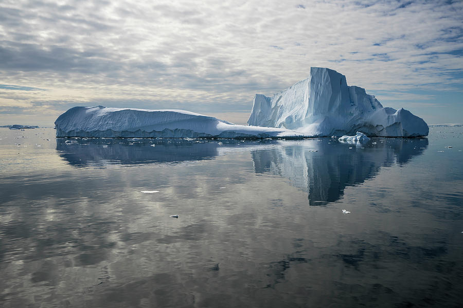 Iceberg Reflected In The Crystal Sound, Antarctic Photograph by Michel ...