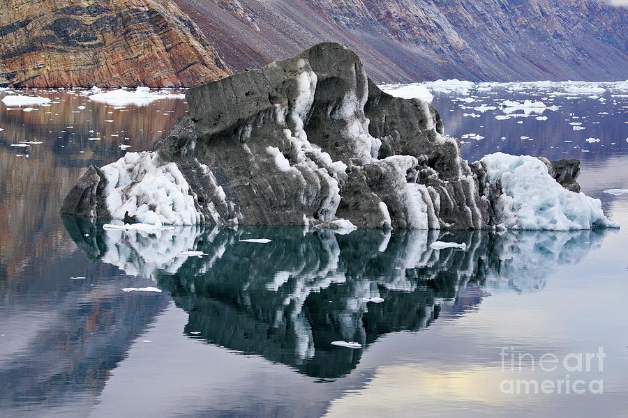 Iceberg Photograph - Iceberg With Layered Englacial Sediment by Dr Juerg Alean/science Photo Library