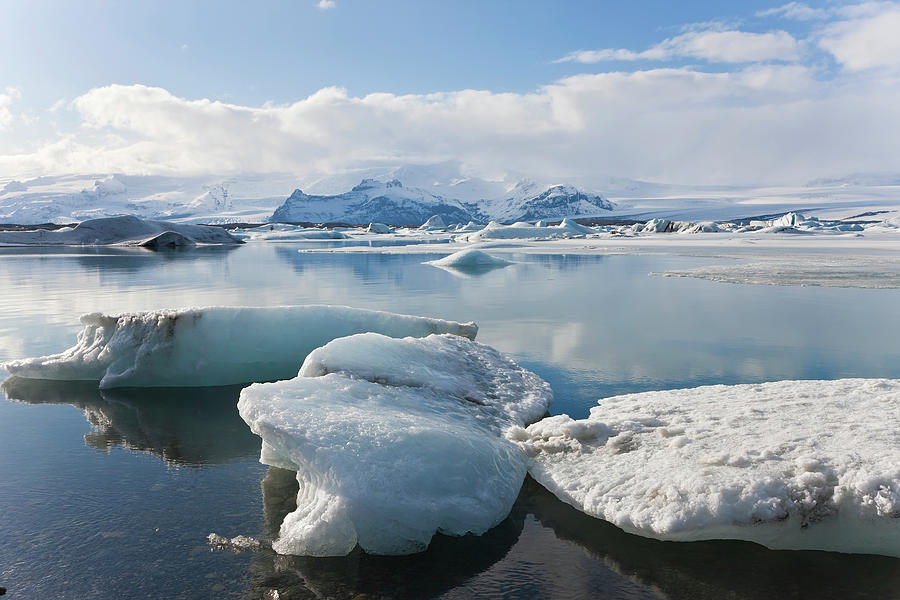 Icebergs, Jokulsarlon, Iceland Photograph by Peter Adams