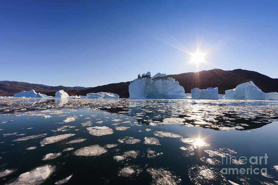 Icebergs, Rode O, Scoresby Sund, Greenland Photograph