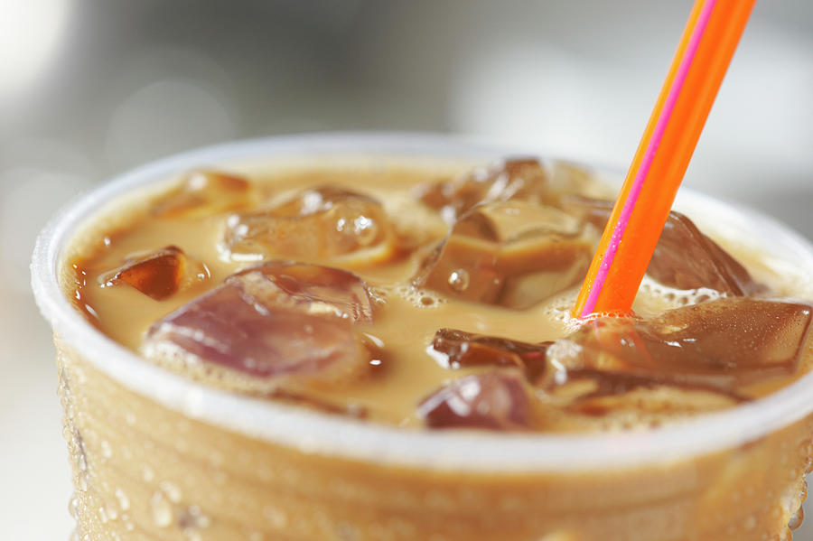 Iced Coffee In A Plastic Cup With A Straw close-up Photograph by Jim Scherer