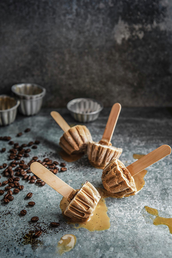 Iced Coffee Lollies In The Shape Of Little Cakes Photograph by Magdalena Hendey