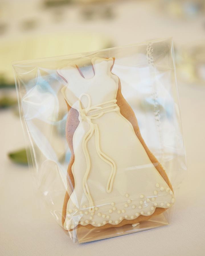 Iced, Wedding-dress Biscuit As Wedding Favour Photograph by Jonathan Syer