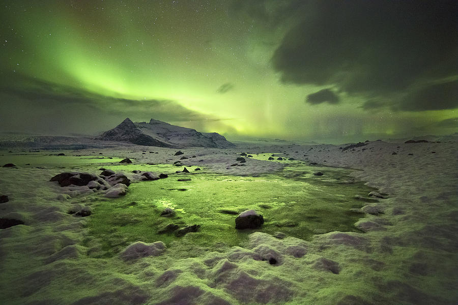 Iceland, Aurora Borealis Digital Art by Fortunato Gatto