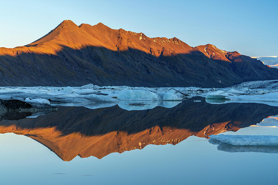 Iceland, East Iceland, Austurland, Heinabergslon Glacial Lagoon Digital Art by Sebastian Wasek