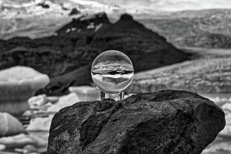 Iceland Glacier Ball Hdr Bw 1 Photograph
