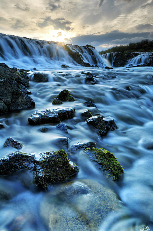 Iceland, South Iceland, Bruarfoss Waterfall Digital Art by Maurizio Rellini