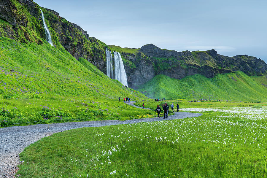 Iceland, South Iceland, Suwurland, Seljalandsfoss Waterfall Digital Art by Sebastian Wasek