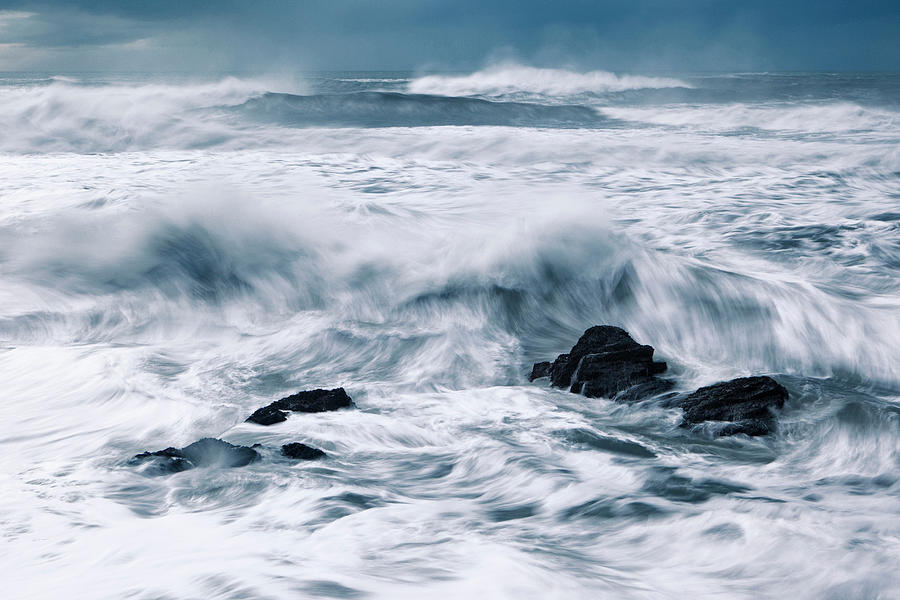 Iceland, Stormy Sea Digital Art by Vincenzo Mazza