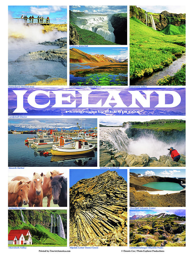 Iceland Travel Poster Photograph by Dennis Cox