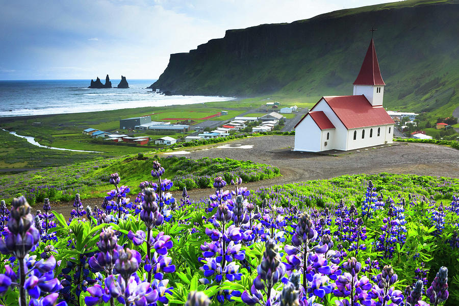Iceland, Vik I Myrdal, Church Building Digital Art by Maurizio Rellini