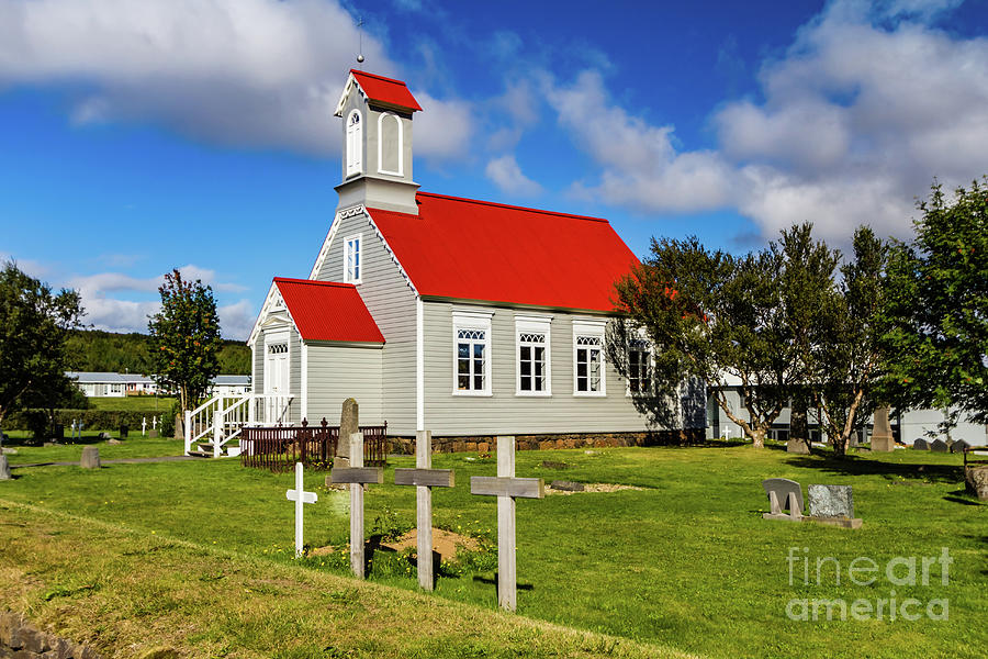 Icelandic church Photograph by Lyl Dil Creations