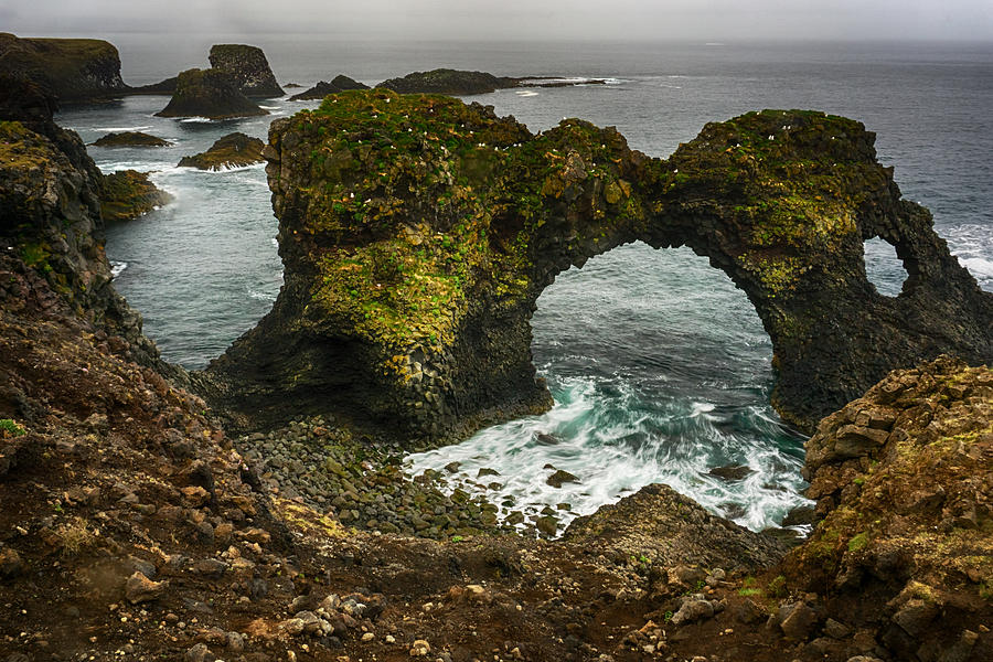 Icelandic Sea Arch Photograph by Amanda Jones