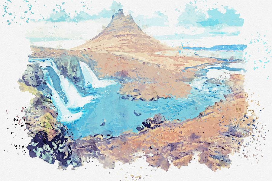 Icelandic Waterfall By Adam Asar 2 Painting