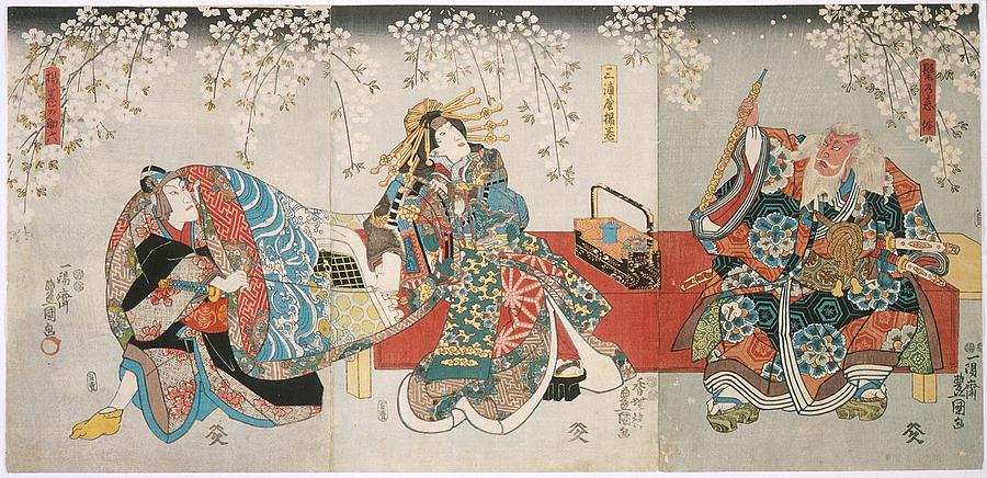 Ichikawa Kodanji Iv As Hige No Ikyu, Bando Shuka Painting by Utagawa ...