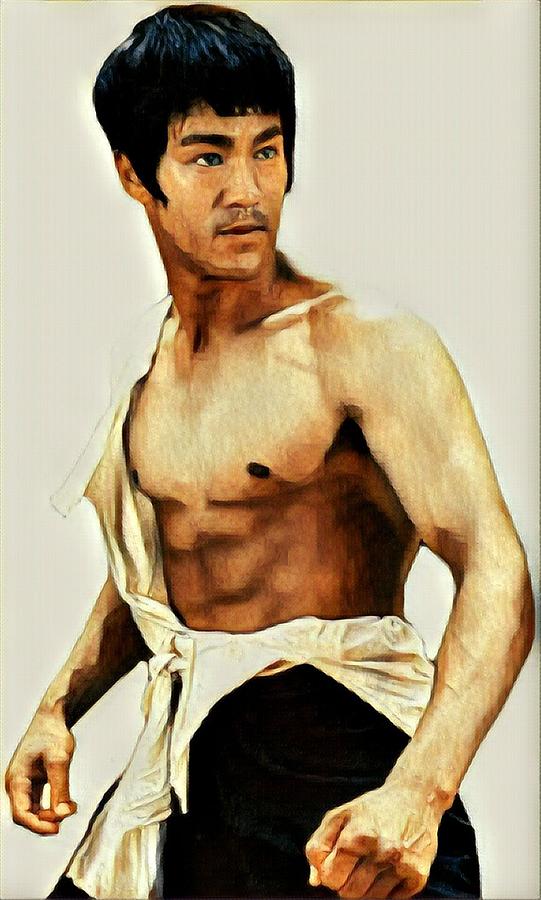 Iconic Bruce Lee 1111 Mixed Media by Richard Gallacher