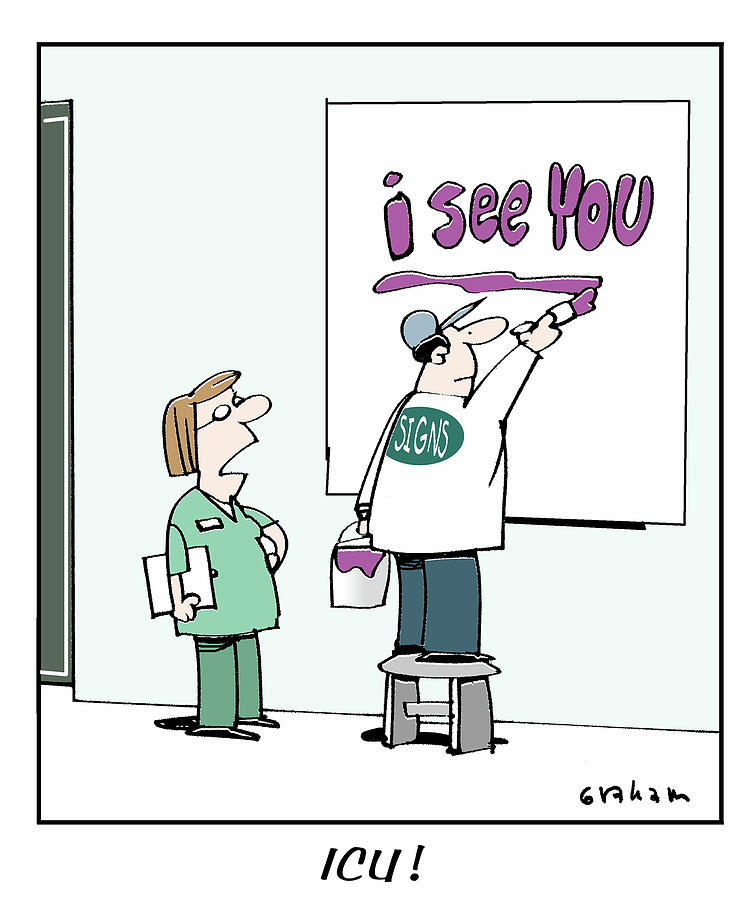 Icu Drawing by Graham Harrop