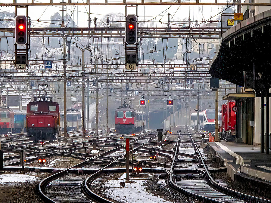 Icy Railways Photograph by Olivier Schram