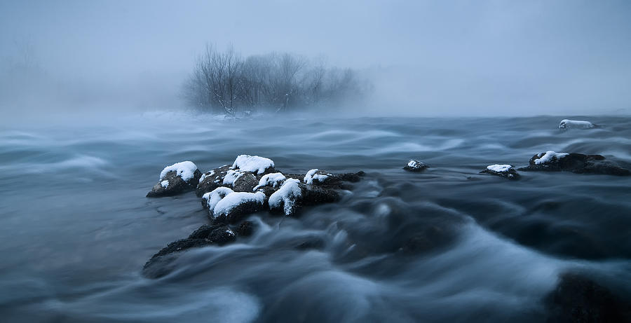 Winter Photograph - Icy River by Tom Meier