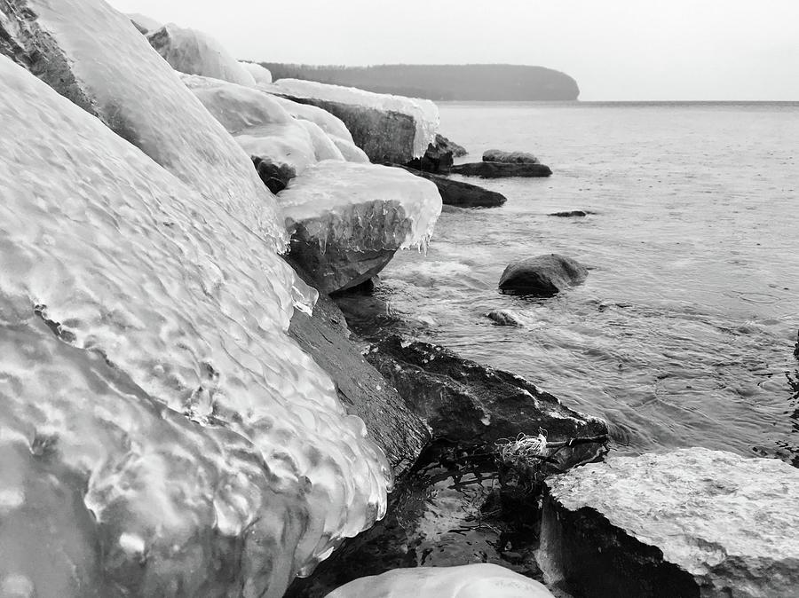 Icy Rocks In Ellison Bay