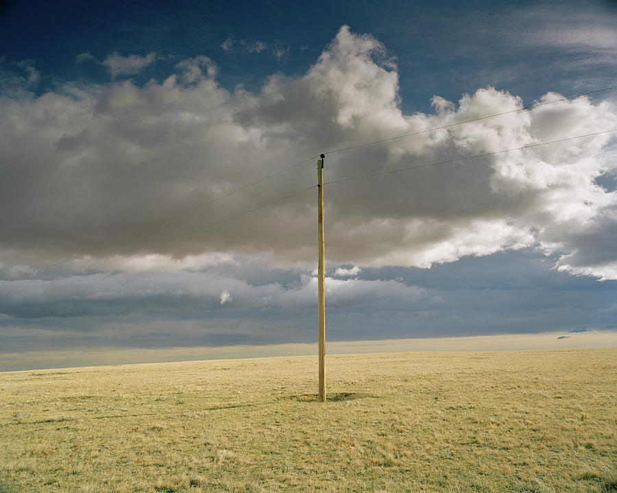 Idaho, Electrical Post In Plain With Photograph by Matthias Clamer
