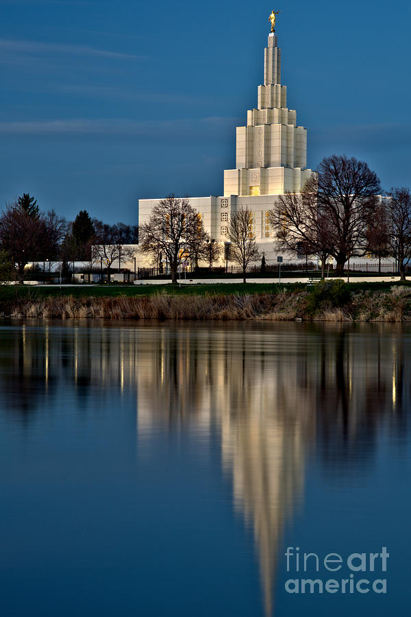 Idaho Falls Temple Afternoon Reflections Photograph by Adam Jewell