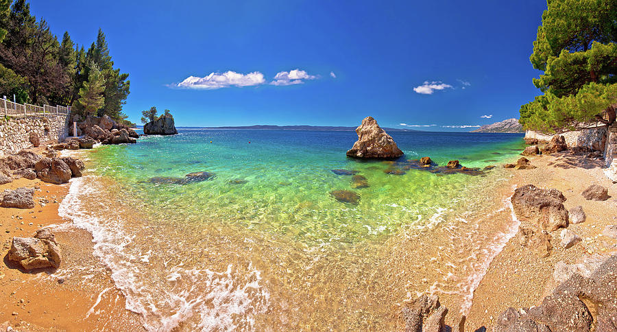 Idyllic beach in Brela panoramic view Photograph by Brch Photography