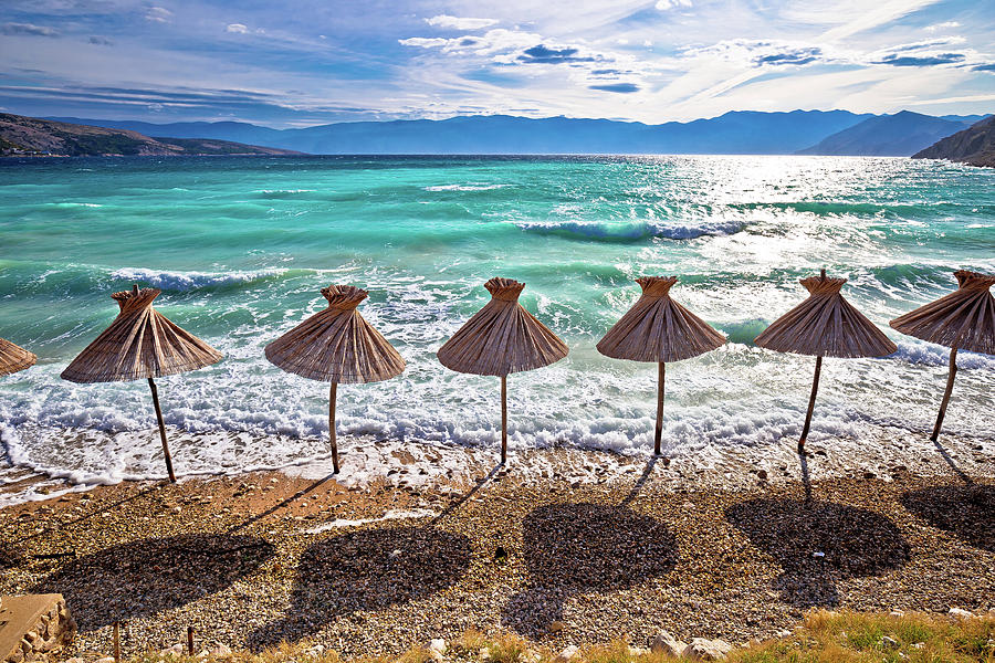 Idyllic turquoise beach in Baska view, Island of Krk Photograph by Brch Photography