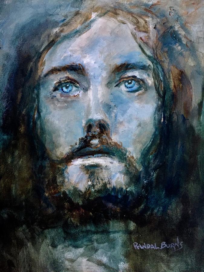 Christ With Blue Eyes Painting by Rand Burns