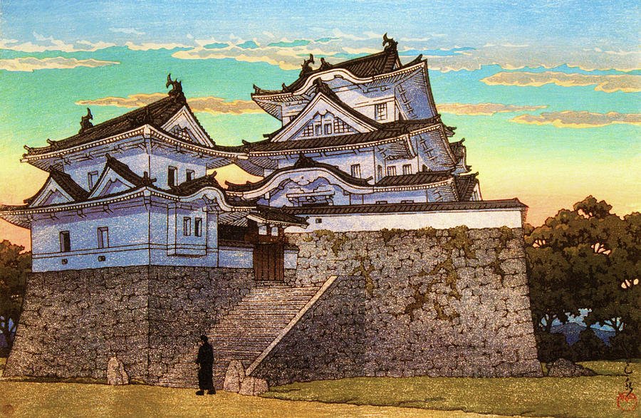 Iga Ueno Hakuho castle - Digital Remastered Edition Painting by Kawase Hasui