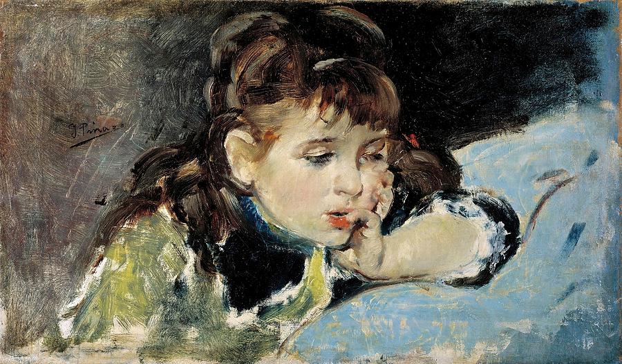 Ignacio Pinazo Camarlench / Little Girl, 1890-1895, Spanish School. Painting by Ignacio Pinazo Camarlench -1849-1916-