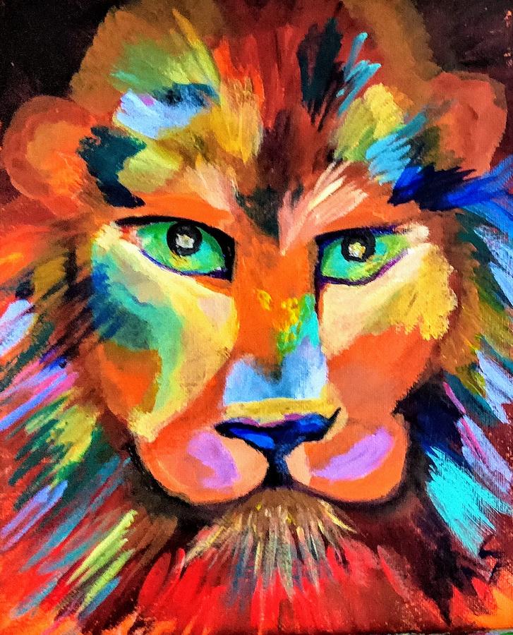 Lion Painting - Ignite the fire within by Anna Skavronsky