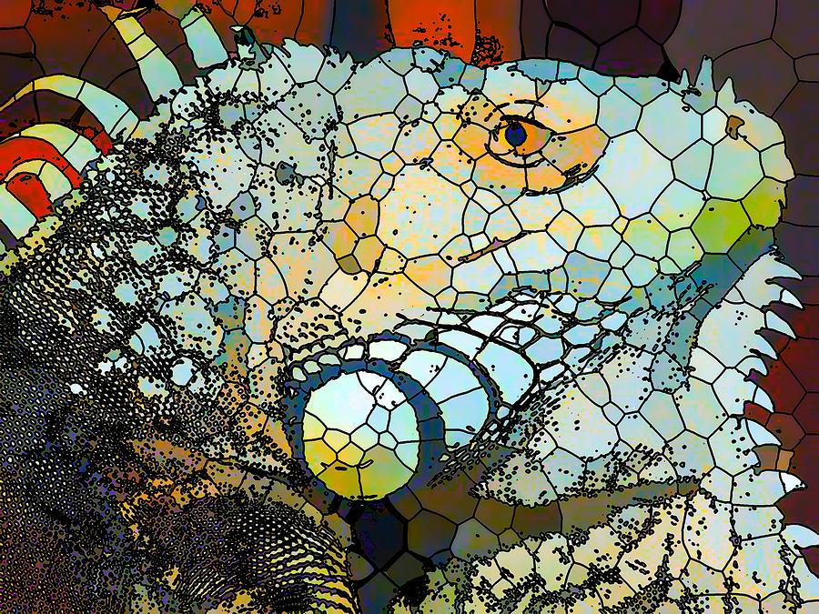 Iguana 1 Painting by Jeelan Clark