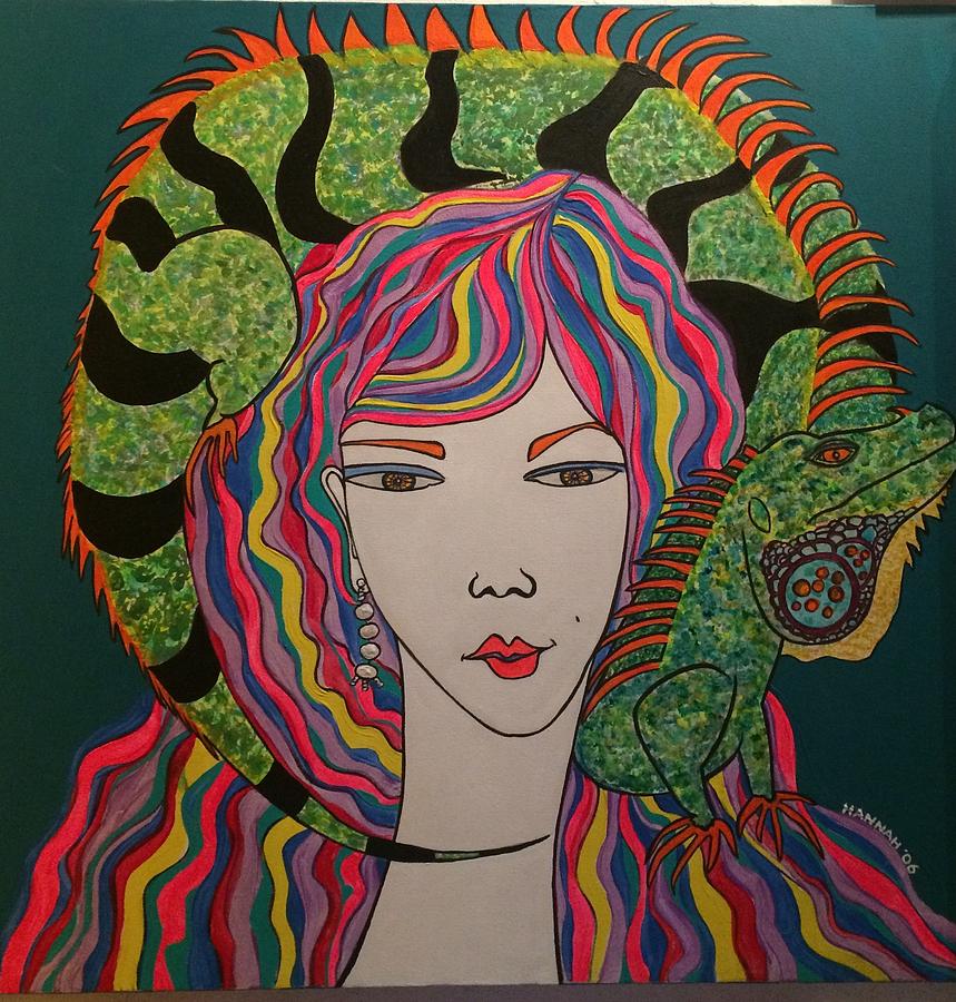 Lady Painting - Iguana Girl by Hannah Lasky